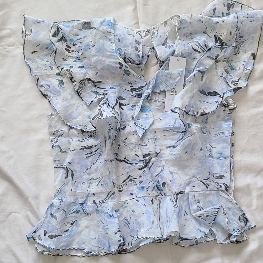 Amanda Bond, ruffle top, side closure, size S